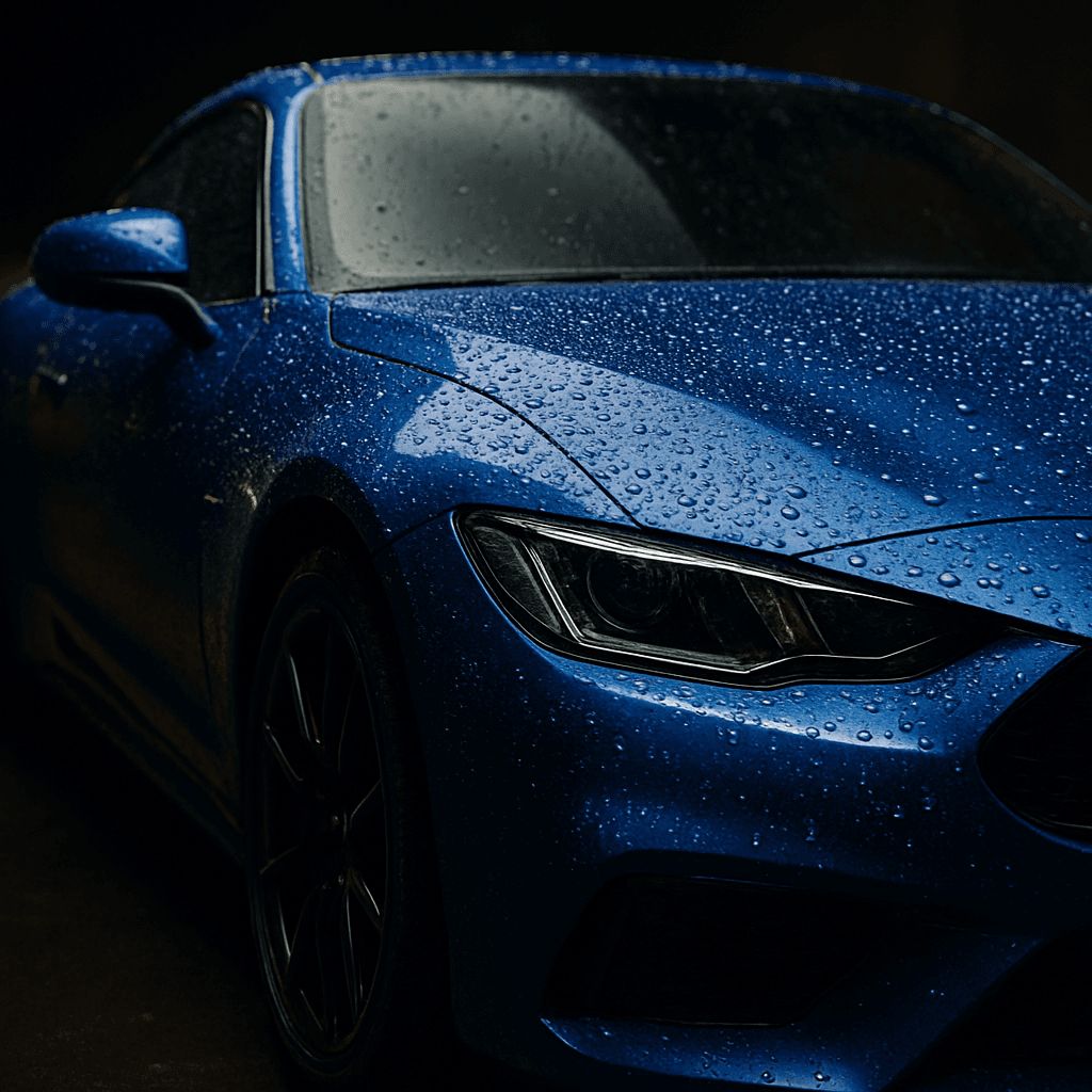 Ceramic-coated paint beading water
